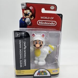 Jakks Pacific White Tanooki Mario 2.5-inch Figure World of Nintendo Sealed Box